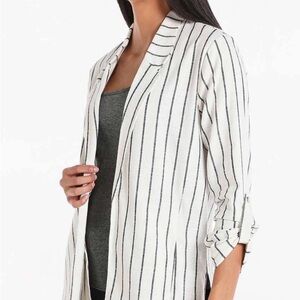 Stradivarius Black and White Striped Blazer